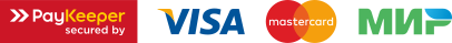 Логотипы Visa, MasterCard, МИР и PayKeeper
